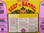 1970's Big Menu BEEF 'N' BARREL Restaurant Schaumburg Elk Grove Lombard Illinois