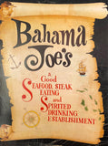 1980's BAHAMA JOE'S Restaurant & ANNE BONNIE'S TAVERN Menu Florida Locations