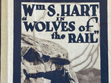 1918 Western William S. Hart in WOLVES OF THE RAIL Rare Silent Film Movie Herald