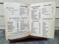 1960's THE TOWNE HOUSE Original Restaurant Dinner Menu Wausau Wisconsin