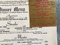 1960 THE BROKEN DRUM Vintage Big Restaurant Dinner Menu Santa Monica California