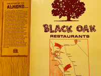 1970 BLACK OAK Restaurant Lunch Dinner Menu Paso Robles & Vacaville California