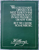 HILLARY'S Vintage Restaurant Menu Schaumburg Illinois Schaumberg's Great New ...