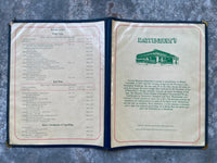 Vintage Menu RATTENBURY'S Restaurant British Columbia Canada