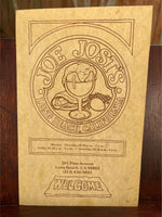 JOE JOST'S Restaurant Original Vintage Soup & Sandwich Menu