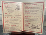 1980 CLINKERDAGGER BICKERSTAFF & PETT'S Laminated Dinner Menu Washington