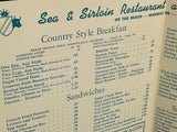 50's 60's Menu SEA & SIRLOIN RESTAURANT At Cabana Beach Motel Biloxi Mississippi
