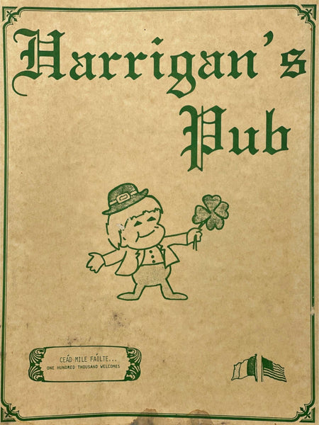 Vintage Menu HARRIGAN'S PUB Restaurant