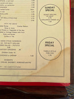 1970's FOX BEND GOLF CLUB Original Restaurant Menu Oswego Illinois
