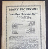 Rare Silent Film Herald MARY PICKFORD AMARILLY Of CLOTHESLINE ALLEY Theatre