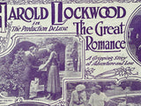 1919 Harold Lockwood in THE GREAT ROMANCE Rare Silent Film Movie Theatre Herald