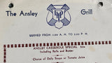 1940 THE ANSLEY GRILL Club Luncheon Menu