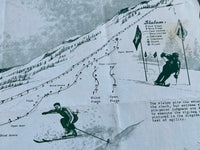 1962 SKIING Restaurant Placemat Cross-Country Downhill Looping Jumping Slalom