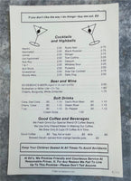1984 ED DEBEVIC'S Short Orders Deluxe Restaurant Menu Beverly Hills Torrance CA