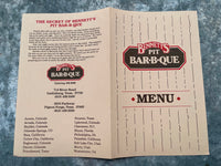 Vintage Menu BENNETT'S PIT BAR-B-QUE Restaurant Menu Tennessee & Other States