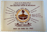 1962 Placemat CEREAL CITY FESTIVAL Battle Creek Michigan Longest Breakfast Table