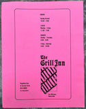 1990's THE GRILL INN Restaurant Menu Carmel Indiana
