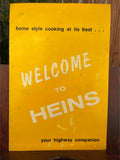 1970's HEINS RESTAURANT Original Menu Your Highway Companion