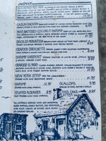 Vintage Laminated Menu EASTPORT RAW BAR Restaurant Alexandria Virginia Seafood