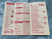 1980's THE WATERFRONT Restaurant Menu Somers Point New Jersey