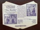 1918 Constance Talmadge in THE SHUTTLE Rare Silent Film Movie Theatre Herald