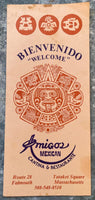 Vintage Menu AMIGO'S MEXICAN CANTINA & Restaurante Falmouth Massachusetts