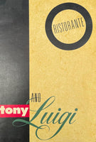 1980's Large Vintage Menu TONY AND LUIGI Italian Restaurant Tarzana California