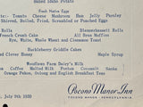 1939 POCONO MANOR INN Restaurant Original Breakfast Menu Pennsylvania
