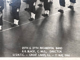 1946 Big Photograph 25th & 27th REGIMENTAL BAND U.S.N.T.C. Great Lakes Illinois