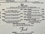 1960 THE BROKEN DRUM Vintage Big Restaurant Dinner Menu Santa Monica California