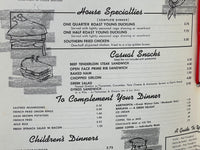 1970's Original DUCK INN Vintage Restaurant Dinner Menu Richmond Wisconsin