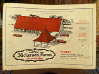 Early 1970's NICKERSON FARMS Fine Country Foods Placemat & Map