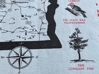 1960's Vintage Placemat INGRAM'S RESTAURANT Troy Alabama Facts & Map
