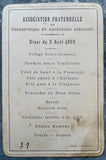 1890 ASSOCIATION FRATERNELLE Percepteurs Speciaux French Menu France