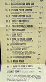 1950's Vtg Menu LOBSTER IN THE ROUGH Route 28 West Yarmouth MA CAPE COD Ken Daly