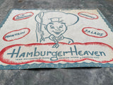 HAMBURGER HEAVEN Restaurant Vintage Placemat Eugene & Junction City Oregon