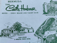 1960's Placemat THE CASTLE HARBOUR Hotel Golf Beach Yacht Club Bermuda