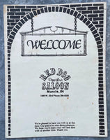 1970's Papa Lou's RED DOG SALOON Restaurant Menu Muncie Indiana