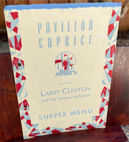 1940 Menu NETHERLAND PLAZA PAVILLON CAPRICE Larry Clinton Orchestra Cincinnati