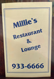 Vintage Menu MILLIE'S RESTAURANT & LOUNGE Youngtown Arizona