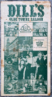 1980's DILL'S OLDE TOWNE SALOON Menu Traverse City MI Golden Garter Review