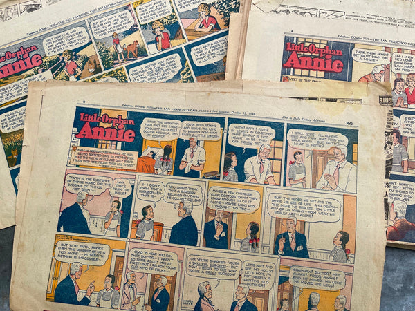 1940’s lot - 38 LITTLE ORPHAN ANNIE Comics Newspaper San Francisco Call Bulletin