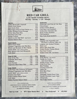 1991 RED CAR GRILL Original Menu Lot of 2 Restaurant West Hollywood California