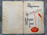 1950's The Original MELODY LANE DRIVE IN Restaurant Menu Chicago Illinois