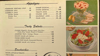 1960's BILLMAR RESTAURANT Original Color Photo Dinner Menu Franklin Louisiana