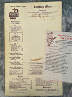 1950's THE KETTLE RESTAURANT Vintage Breakfast & Lunch Menu Anaheim California