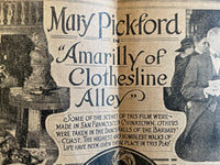 Rare Silent Film Herald MARY PICKFORD AMARILLY Of CLOTHESLINE ALLEY Theatre