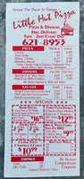 Vintage Menu With Coupons LITTLE HUT PIZZA Tampa Florida