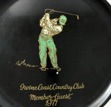 1971 Couroc Plate Platter Golf Course IRVINE COAST COUNTRY CLUB Newport Beach CA