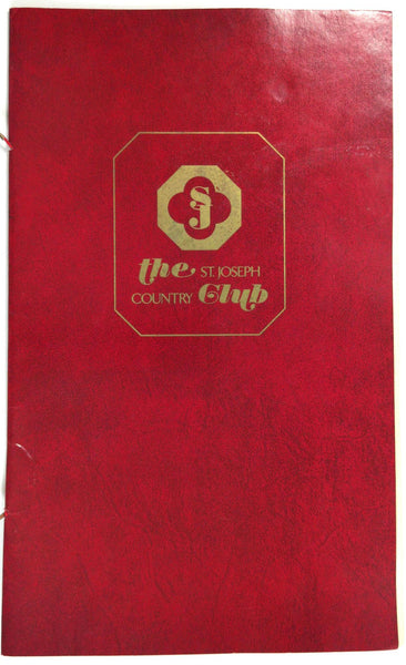 1970's Original Menu ST. JOSEPH COUNTRY CLUB Country Club Missouri